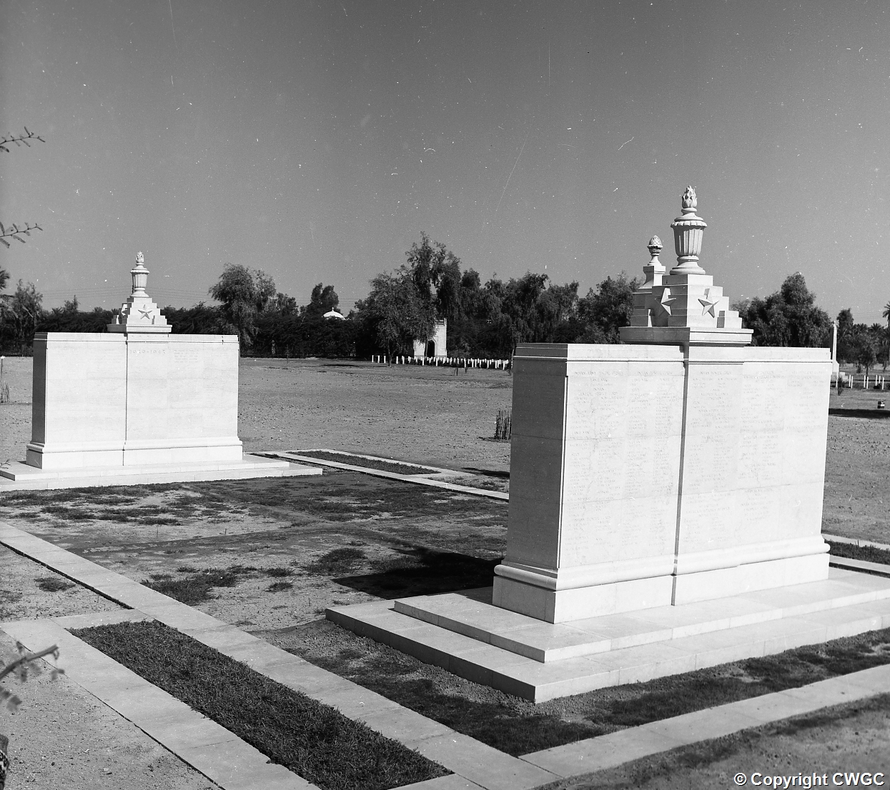 WW2 Cremation Memorial, Basra War Cemetery (Indian Forces side). © CWGC.
