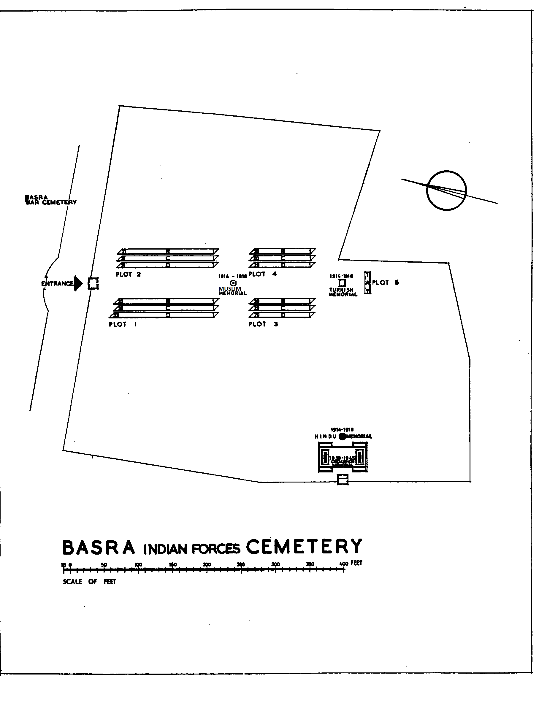Basra Indian Forces Cemetery Plan showing layout