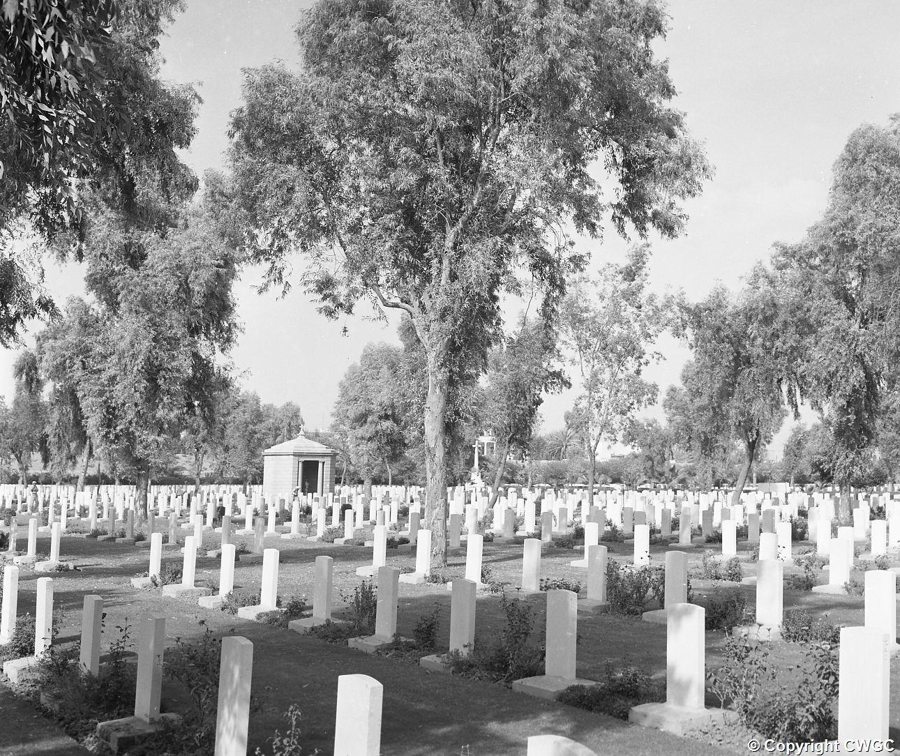 Graves with Maude's tomb in the background.