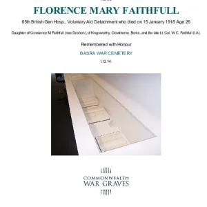 VAD Florence Mary Faithfull